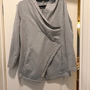 Lucy Faux Wrap Gray Sweatshirt Tunic - Medium